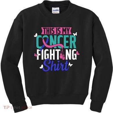Thyroid Cancer Fighting Thyroid Ribbon Awareness Fighter Kids Sweatshirt