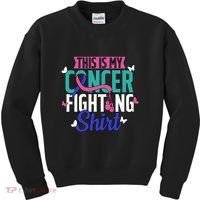 Thyroid Cancer Fighting Thyroid Ribbon Awareness Fighter Kids Sweatshirt thumb 0