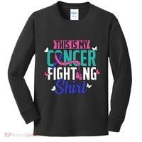 Thyroid Cancer Fighting Thyroid Ribbon Awareness Fighter Kids Long Sleeve Shirt thumb 0