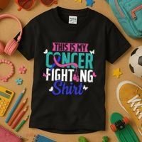 Thyroid Cancer Fighting Thyroid Ribbon Awareness Fighter Kids T-Shirt thumb 3
