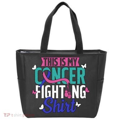 Thyroid Cancer Fighting Thyroid Ribbon Awareness Fighter Tote Bag