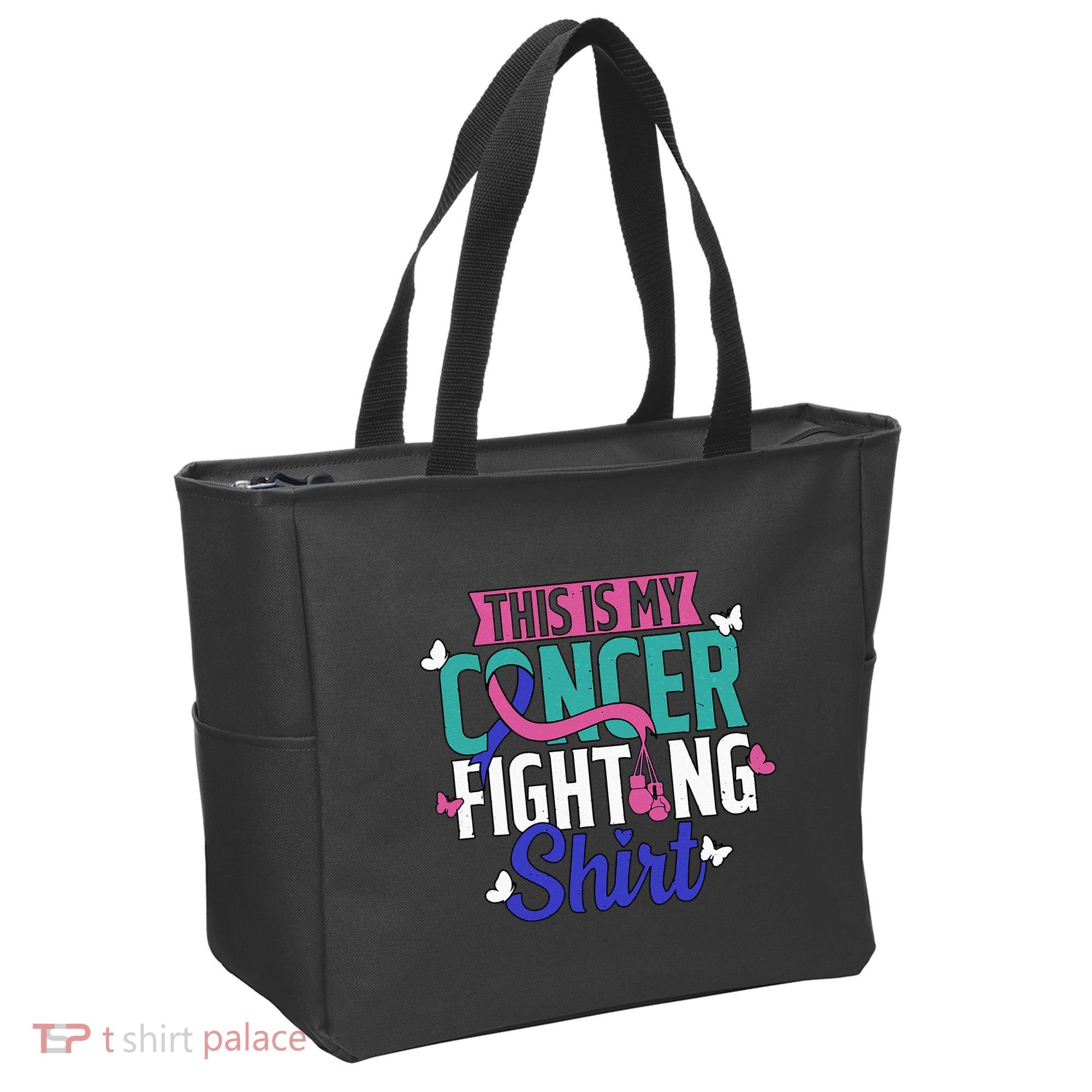 Thyroid Cancer Fighting Thyroid Ribbon Awareness Fighter Tote Bag