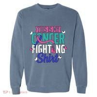 Thyroid Cancer Fighting Thyroid Ribbon Awareness Fighter Garment-Dyed Sweatshirt thumb 0