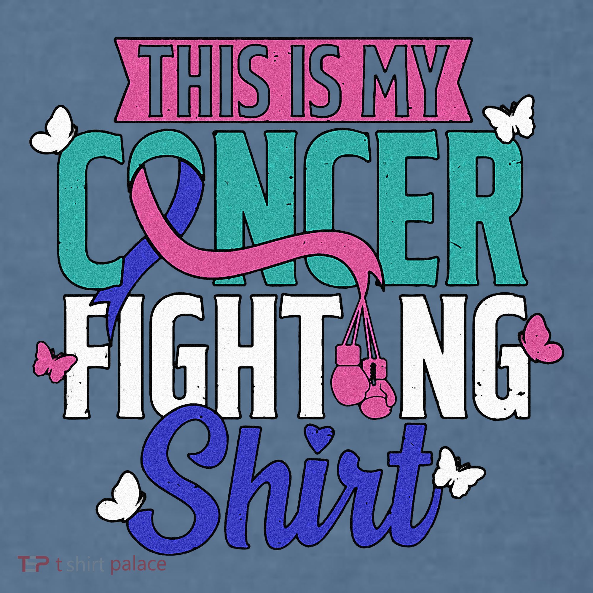 Thyroid Cancer Fighting Thyroid Ribbon Awareness Fighter Garment-Dyed Sweatshirt