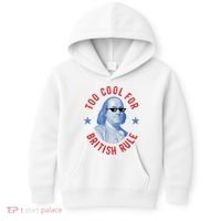 Too Cool For British Rule Funny Ben Benjamin Franklin 4th Of July Kids Hoodie thumb 0