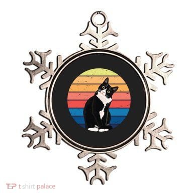 Tuxedo Cat Gift Retro Colors For Animal Lovers Ornament