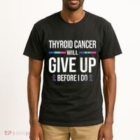Thyroid Cancer Give Up Before I Do Thyroid Cancer Awareness Tall T-Shirt thumb 2