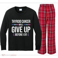 Thyroid Cancer Give Up Before I Do Thyroid Cancer Awareness Kids Long Sleeve Plaid Pajama Set thumb 0