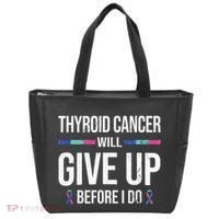 Thyroid Cancer Give Up Before I Do Thyroid Cancer Awareness Tote Bag thumb 0
