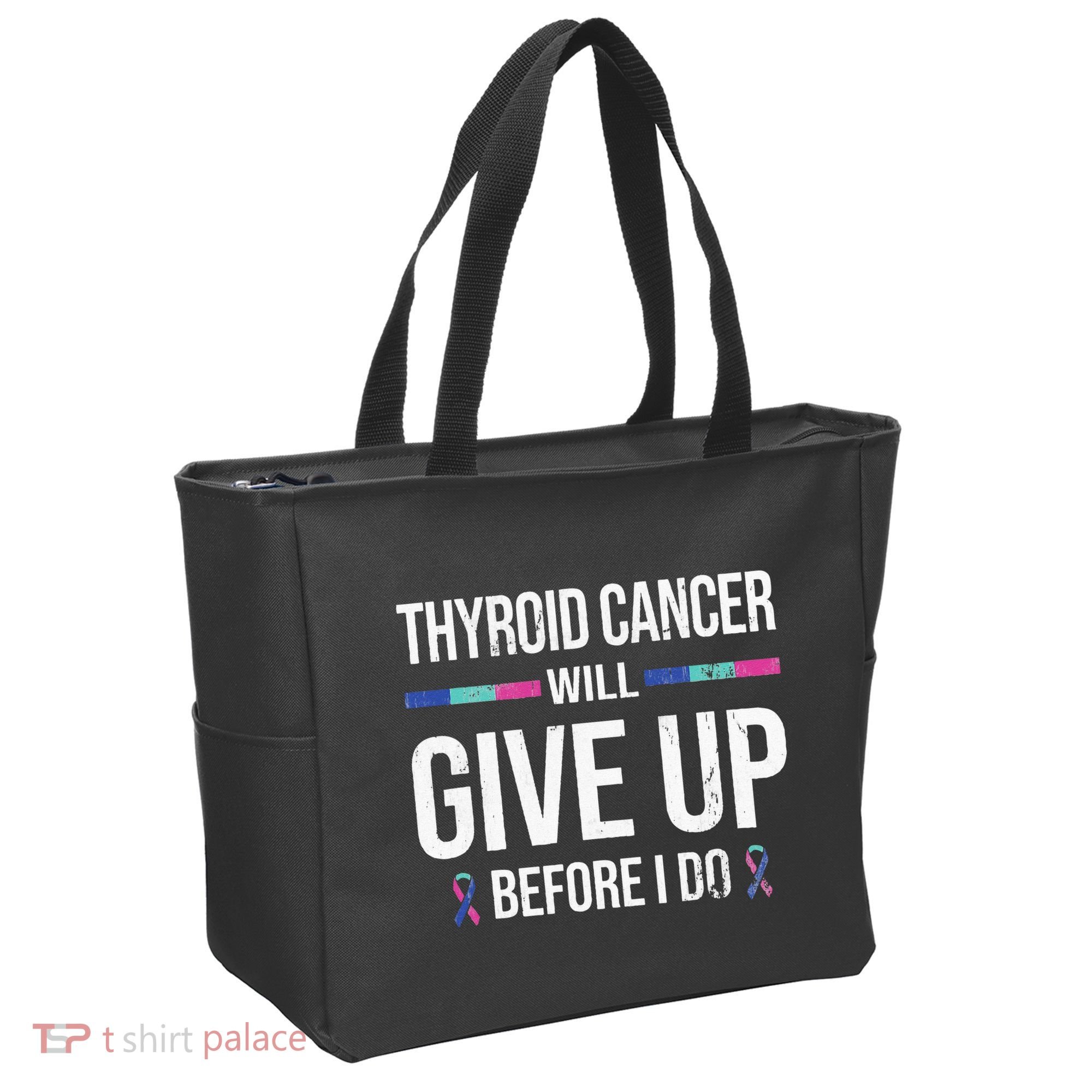 Thyroid Cancer Give Up Before I Do Thyroid Cancer Awareness Tote Bag