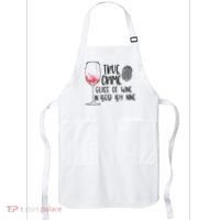 True Crime Glass Of Wine In Bed By Nine Meme Quote Apron thumb 0