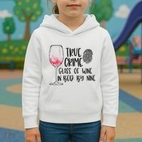 True Crime Glass Of Wine In Bed By Nine Meme Quote Kids Hoodie thumb 3