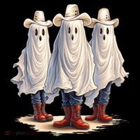 Three Cowboy Ghosts Women's Hoodie thumb 2