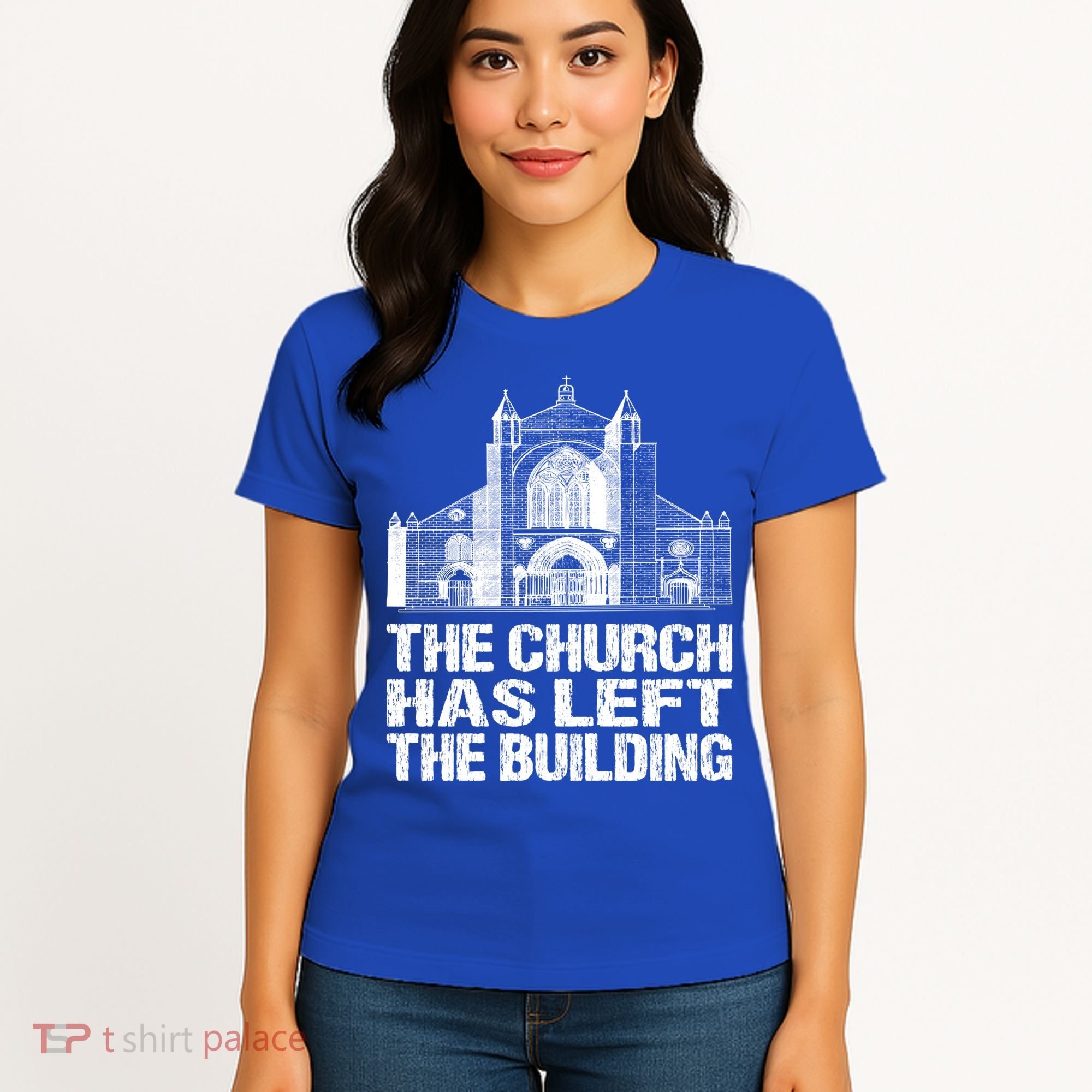 The Church Has Left The Building Inspirational Love God Gift Women's T-Shirt
