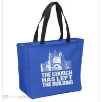The Church Has Left The Building Inspirational Love God Gift Tote Bag thumb 2