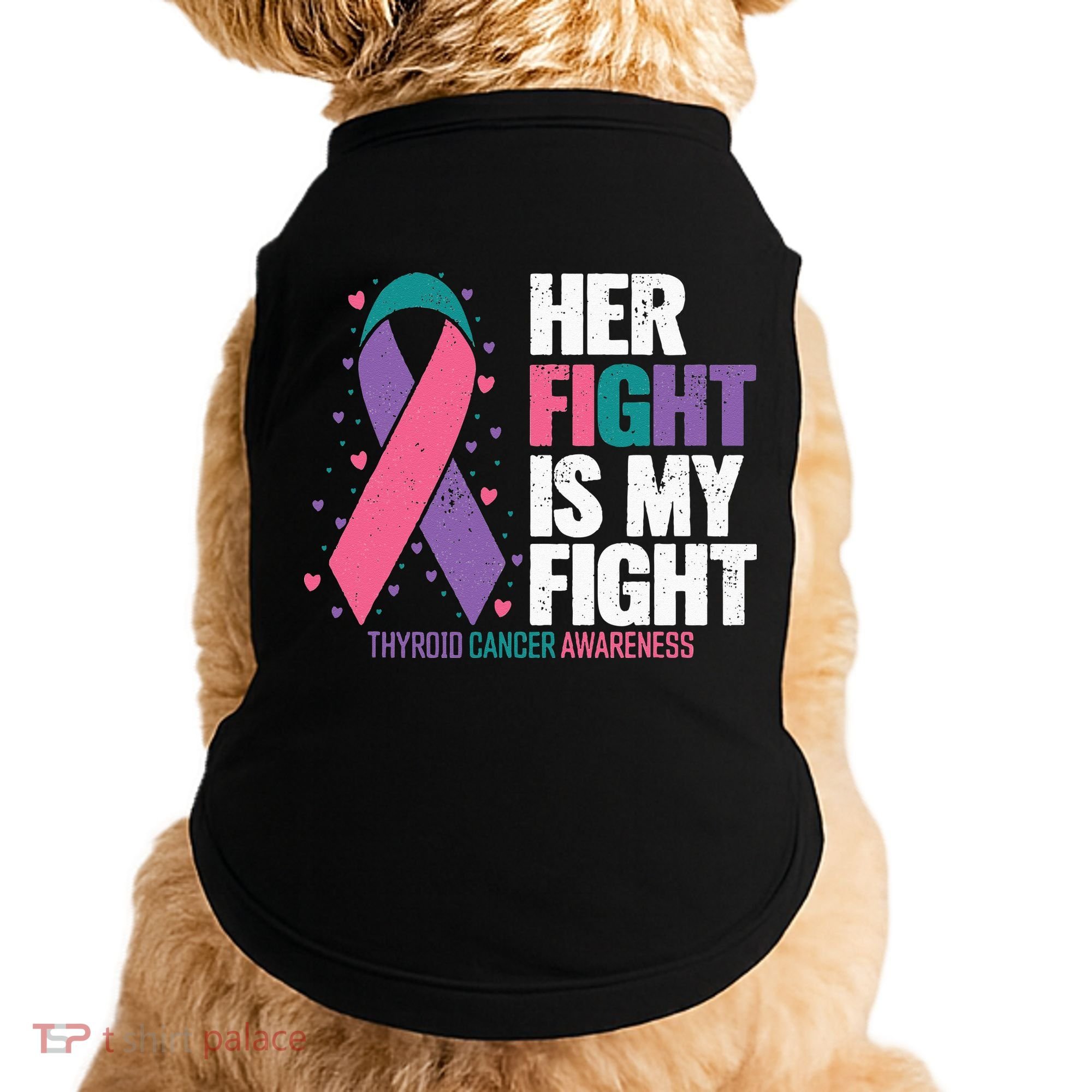 Thyroid Cancer Her Fight My Fight Thyroid Cancer Awareness Doggie Tank