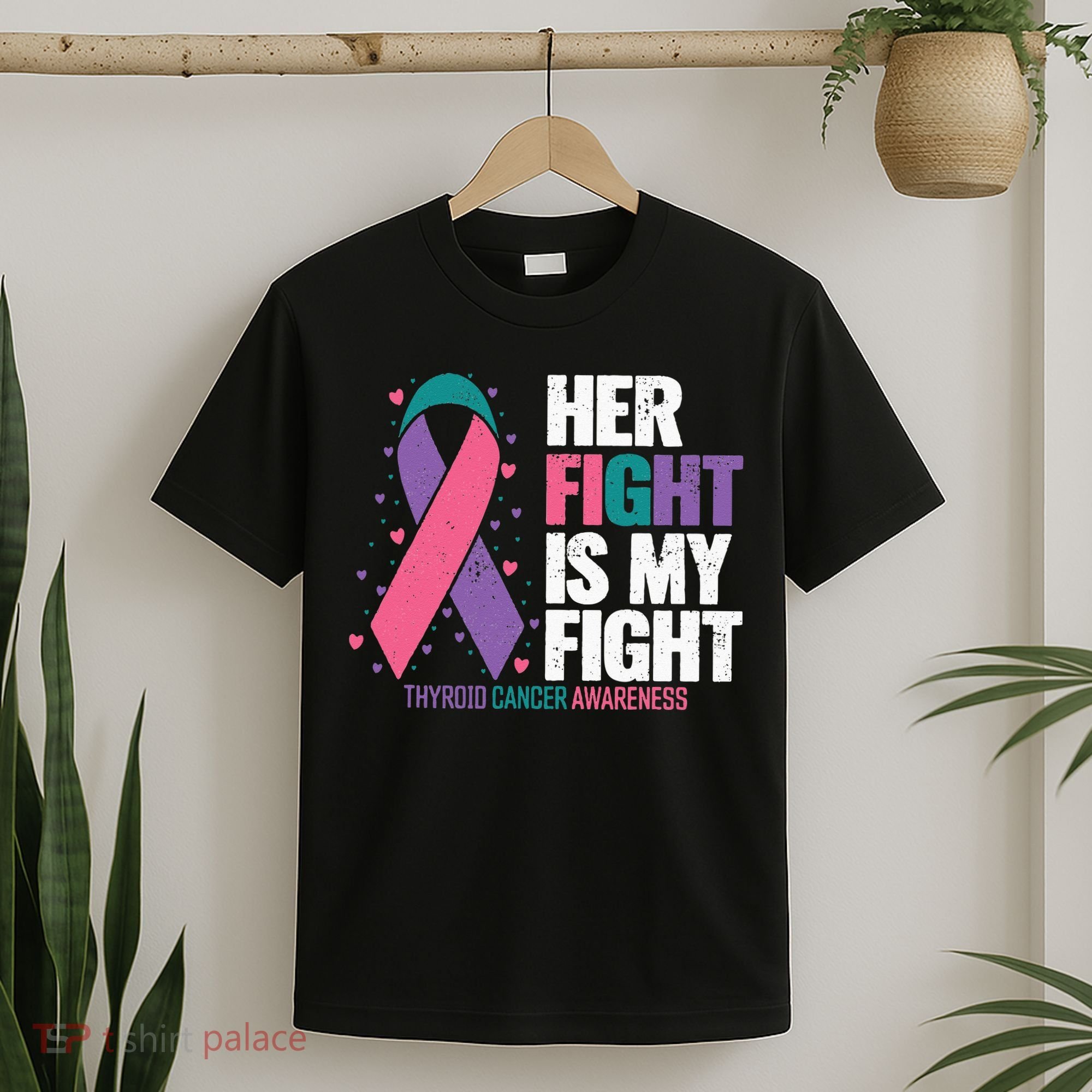 Thyroid Cancer Her Fight My Fight Thyroid Cancer Awareness T-Shirt