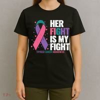 Thyroid Cancer Her Fight My Fight Thyroid Cancer Awareness T-Shirt thumb 4