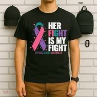 Thyroid Cancer Her Fight My Fight Thyroid Cancer Awareness T-Shirt thumb 6