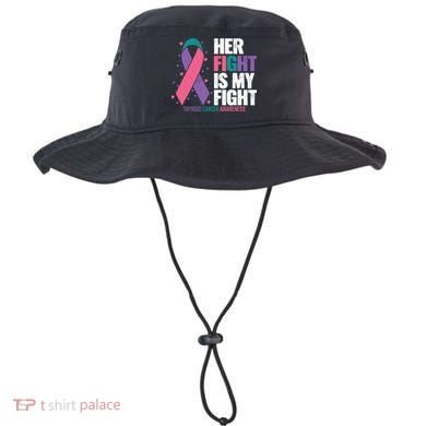 Thyroid Cancer Her Fight My Fight Thyroid Cancer Awareness Bucket Hat