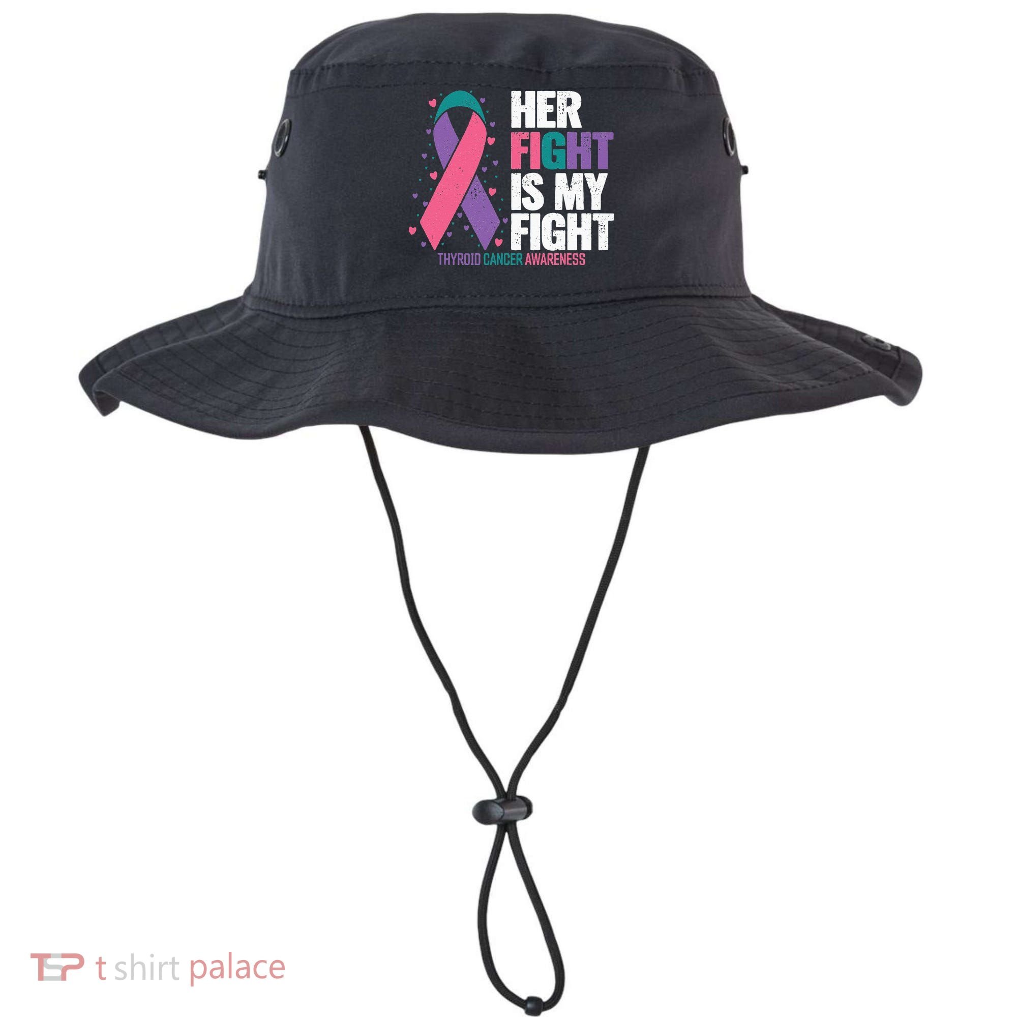Thyroid Cancer Her Fight My Fight Thyroid Cancer Awareness Bucket Hat