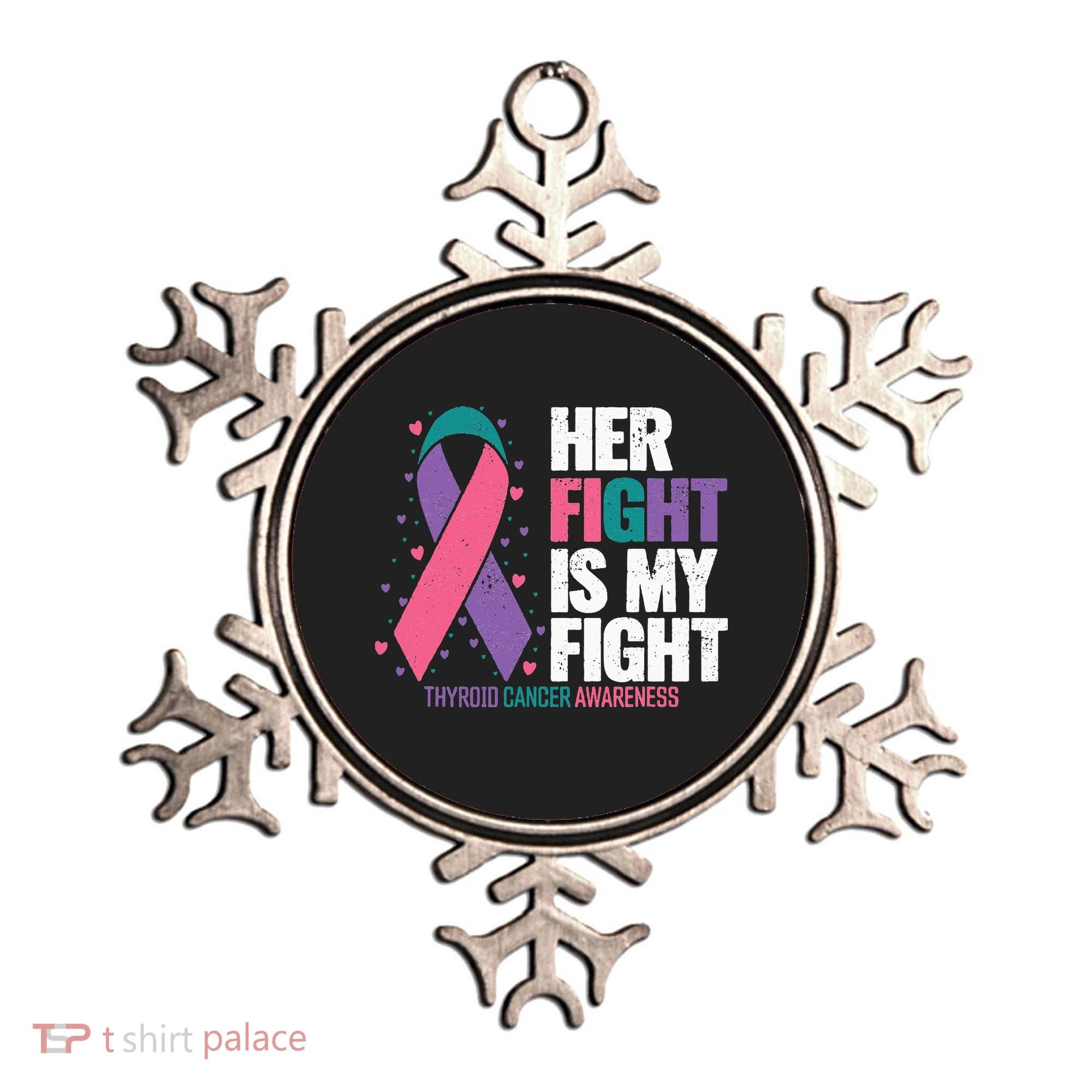 Thyroid Cancer Her Fight My Fight Thyroid Cancer Awareness Ornament