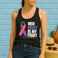 Thyroid Cancer Her Fight My Fight Thyroid Cancer Awareness Women's Tank Top thumb 2
