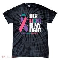 Thyroid Cancer Her Fight My Fight Thyroid Cancer Awareness Tie-Dye T-Shirt thumb 0