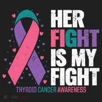 Thyroid Cancer Her Fight My Fight Thyroid Cancer Awareness Hat thumb 2