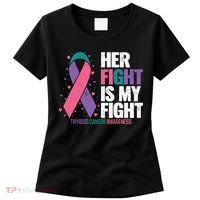 Thyroid Cancer Her Fight My Fight Thyroid Cancer Awareness Women's T-Shirt thumb 0