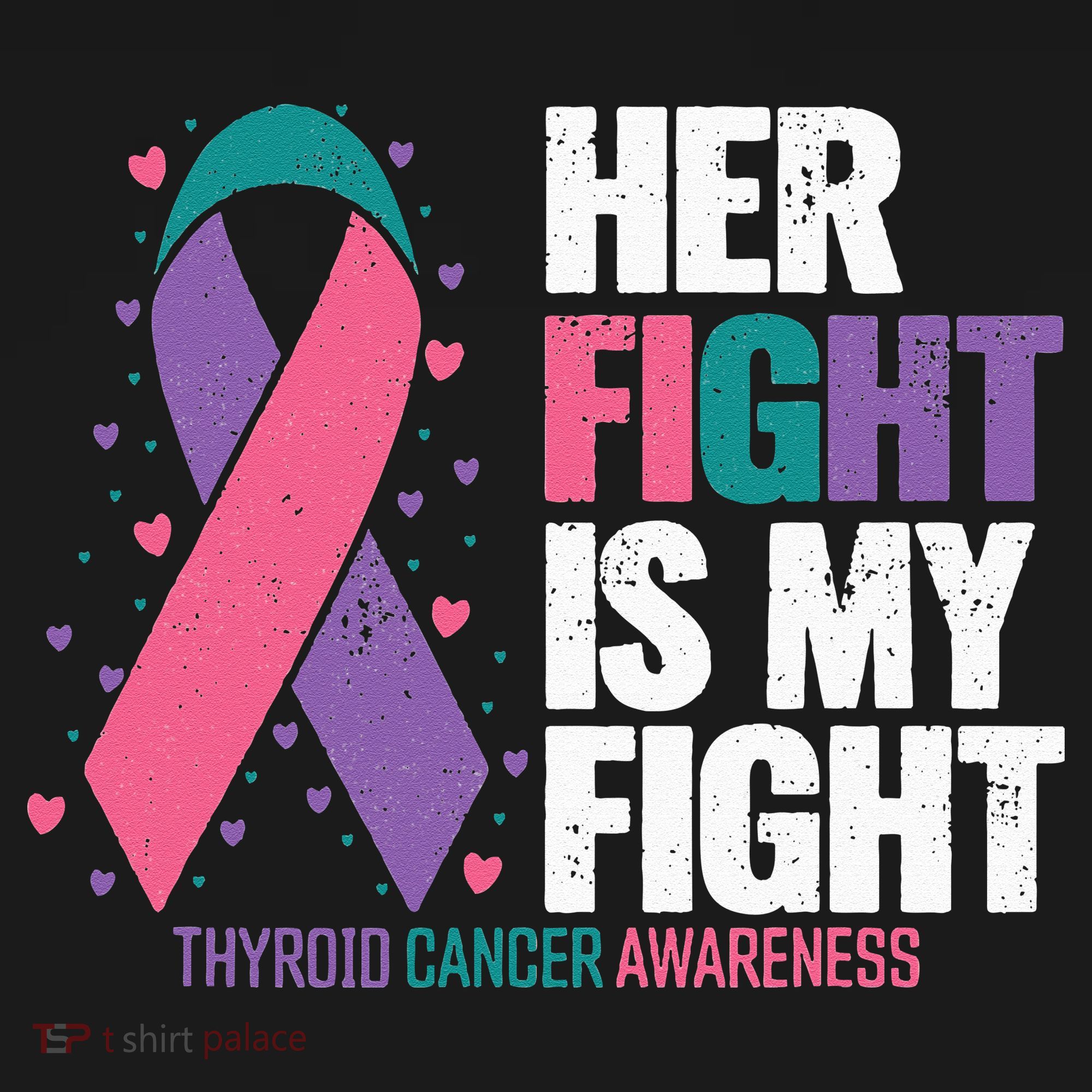 Thyroid Cancer Her Fight My Fight Thyroid Cancer Awareness Women's T-Shirt