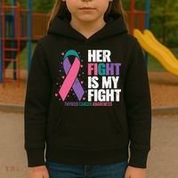 Thyroid Cancer Her Fight My Fight Thyroid Cancer Awareness Kids Hoodie thumb 3