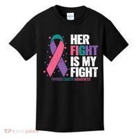 Thyroid Cancer Her Fight My Fight Thyroid Cancer Awareness Kids T-Shirt thumb 0