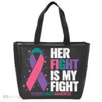 Thyroid Cancer Her Fight My Fight Thyroid Cancer Awareness Tote Bag thumb 0