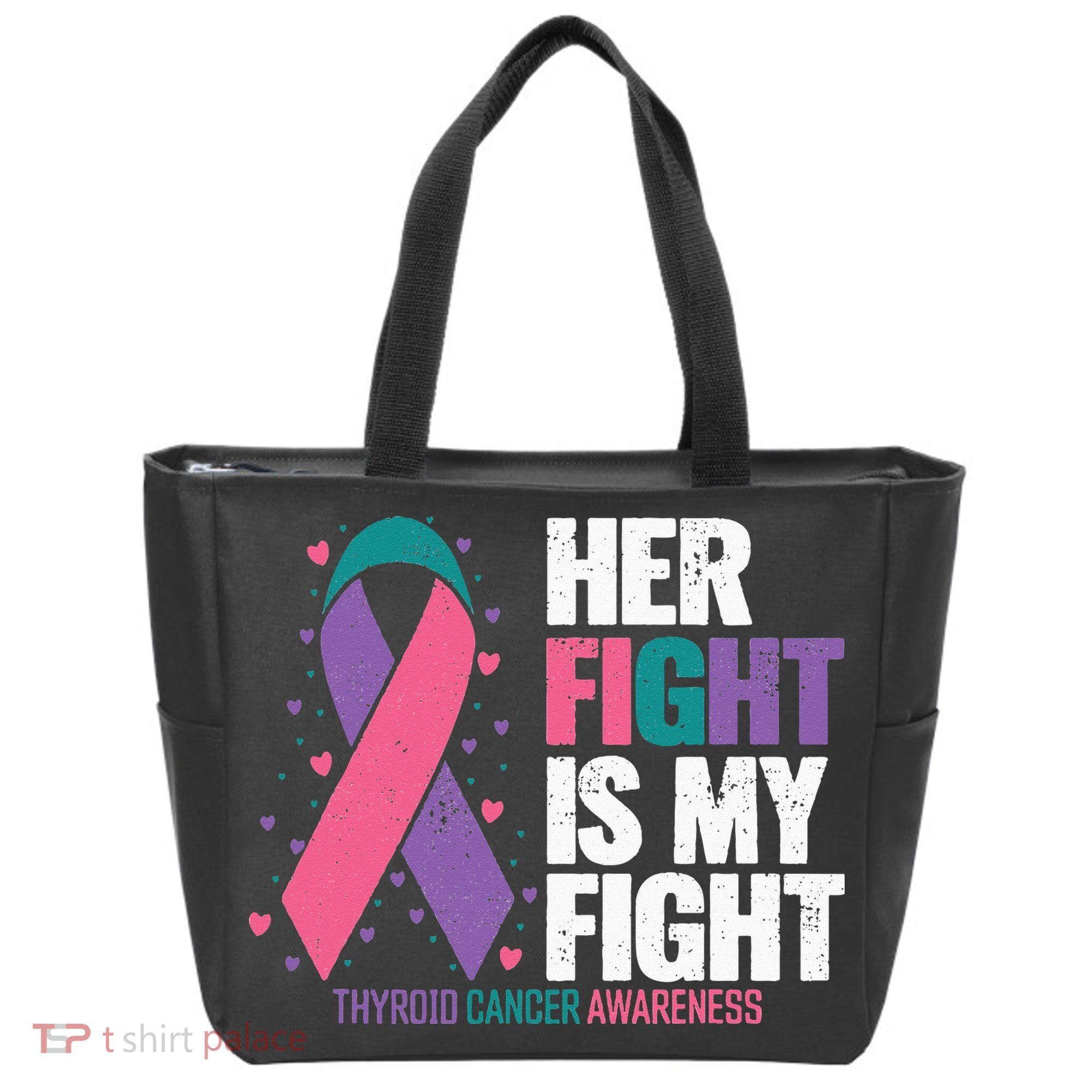 Thyroid Cancer Her Fight My Fight Thyroid Cancer Awareness Tote Bag