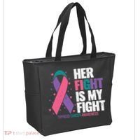 Thyroid Cancer Her Fight My Fight Thyroid Cancer Awareness Tote Bag thumb 2