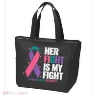 Thyroid Cancer Her Fight My Fight Thyroid Cancer Awareness Tote Bag thumb 3
