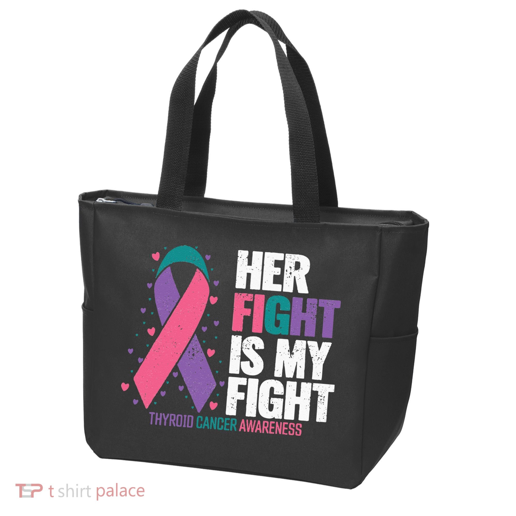Thyroid Cancer Her Fight My Fight Thyroid Cancer Awareness Tote Bag