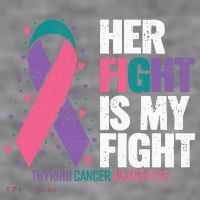 Thyroid Cancer Her Fight My Fight Thyroid Cancer Awareness Women's Racerback Cropped Tank thumb 2
