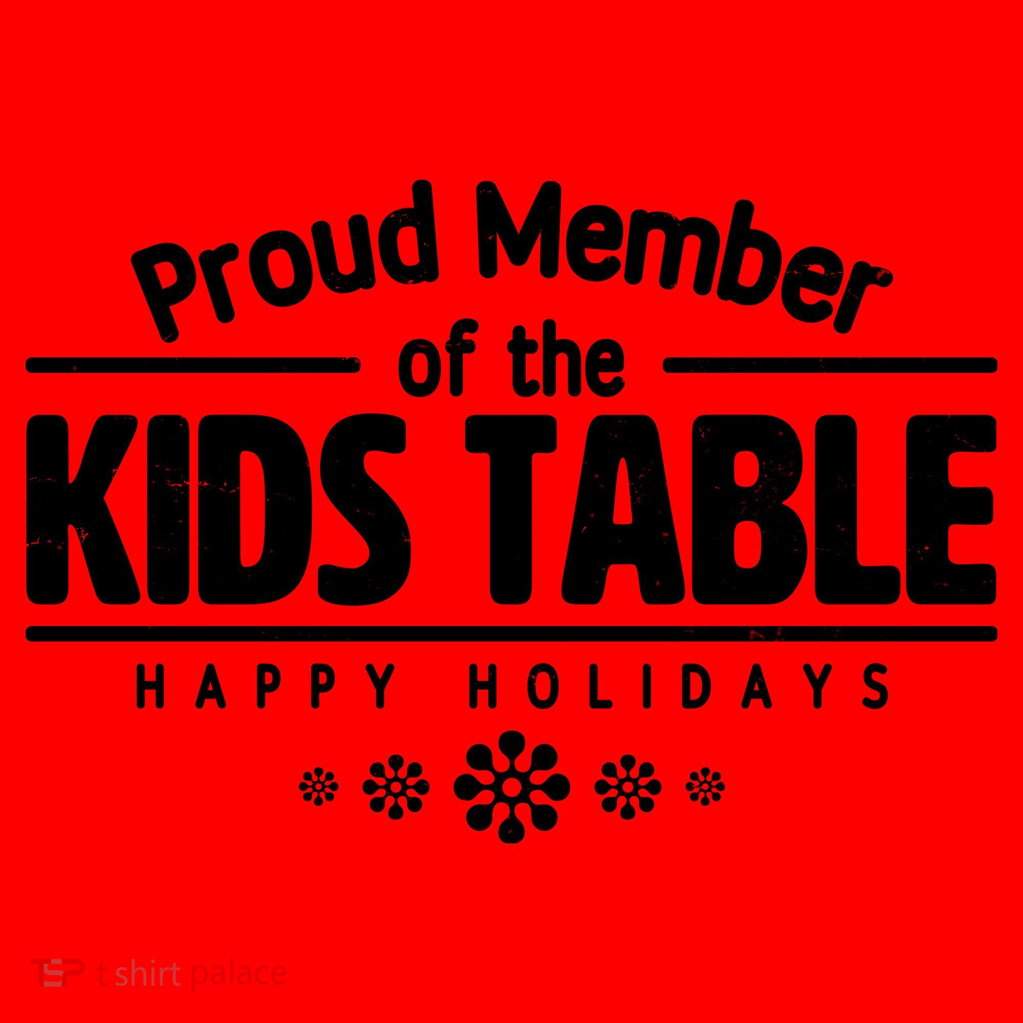 Thanksgiving Christmas Happy Holidays Proud Member Of Dinner Table For Children Santa Hat