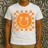 Tennessee Checkered Happy Face Football Season Game Day T-Shirt thumb 3