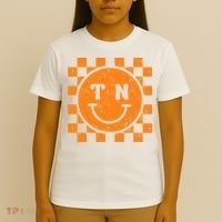 Tennessee Checkered Happy Face Football Season Game Day T-Shirt thumb 4