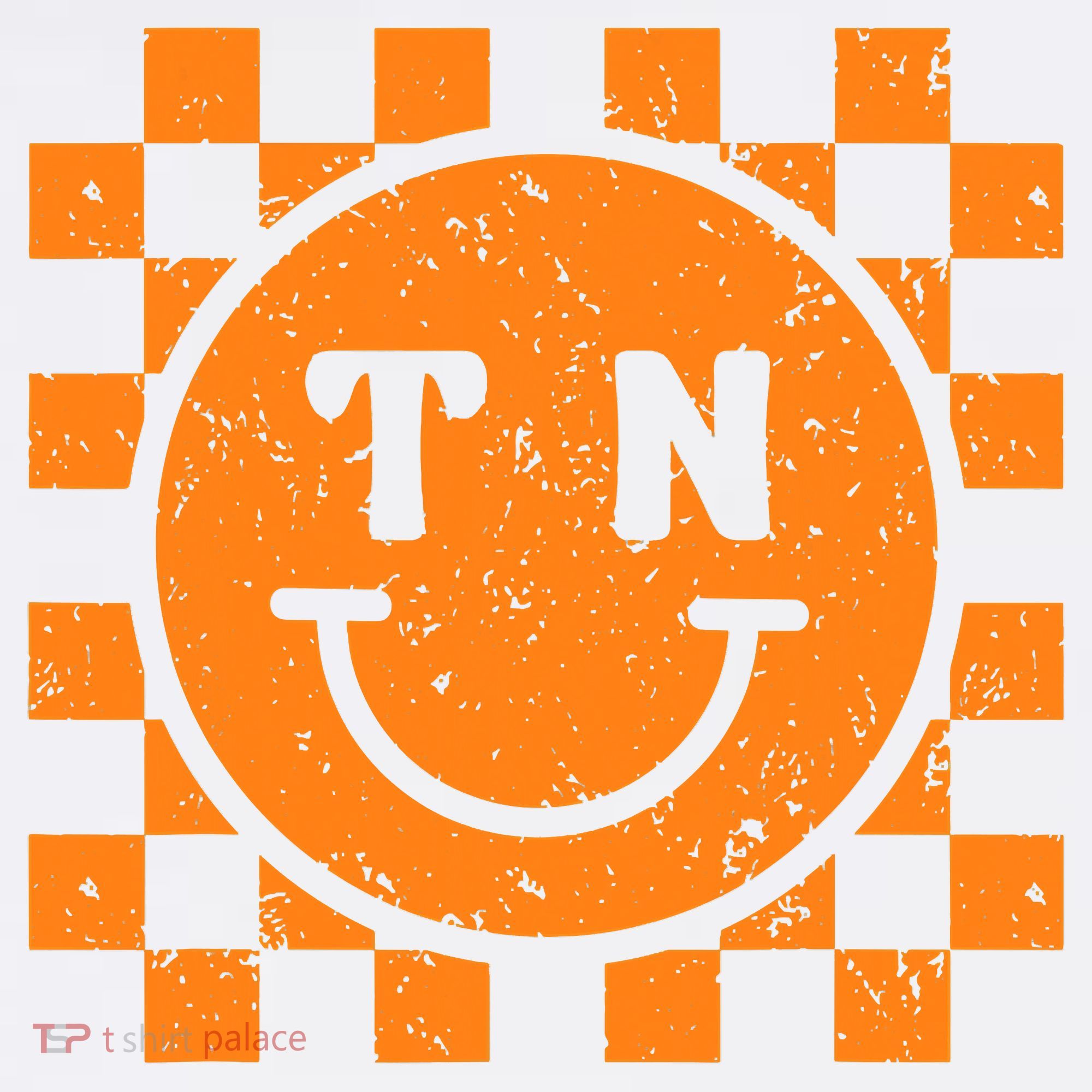 Tennessee Checkered Happy Face Football Season Game Day Women's Tank Top
