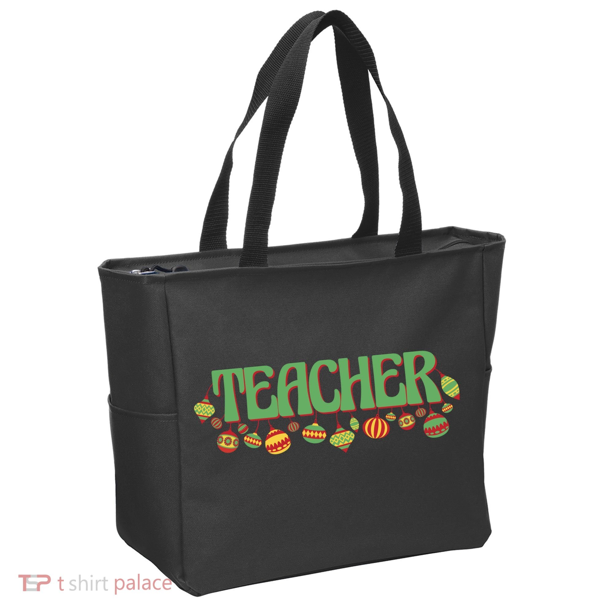 Teacher Christmas Holiday Festive Tote Bag