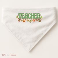 Teacher Christmas Holiday Festive USA-Made Doggie Bandana thumb 0