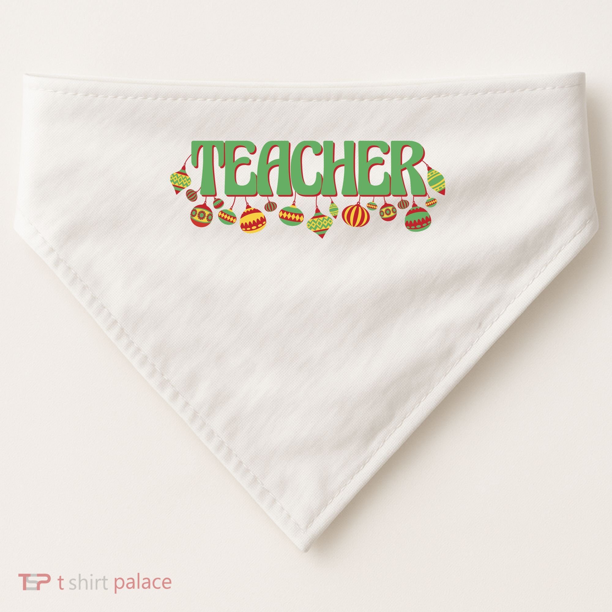 Teacher Christmas Holiday Festive USA-Made Doggie Bandana