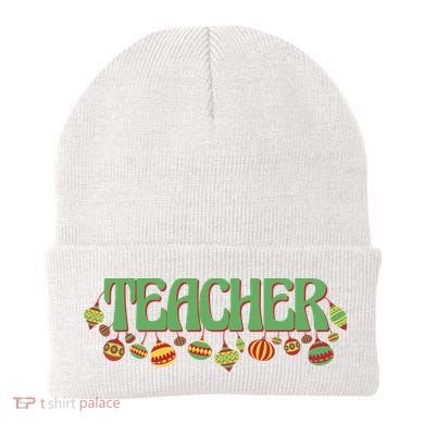 Teacher Christmas Holiday Festive Beanie