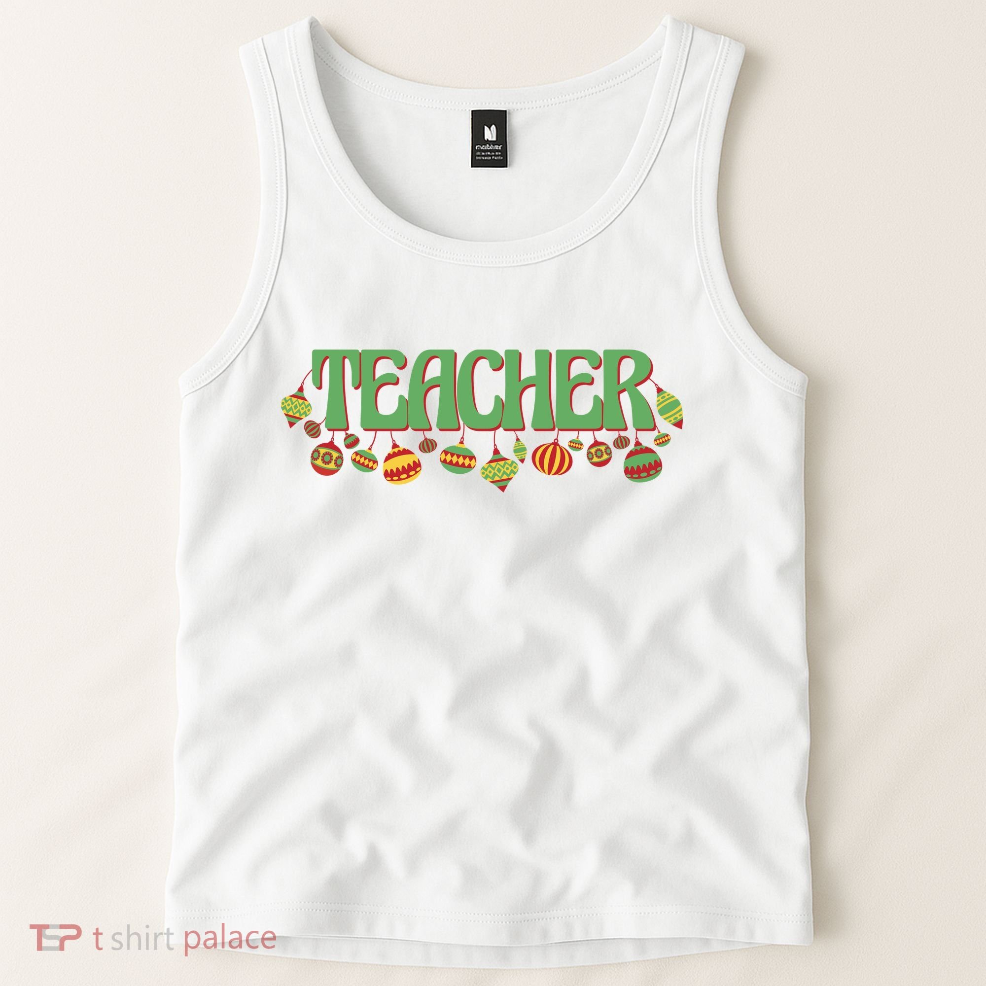 Teacher Christmas Holiday Festive Tank Top