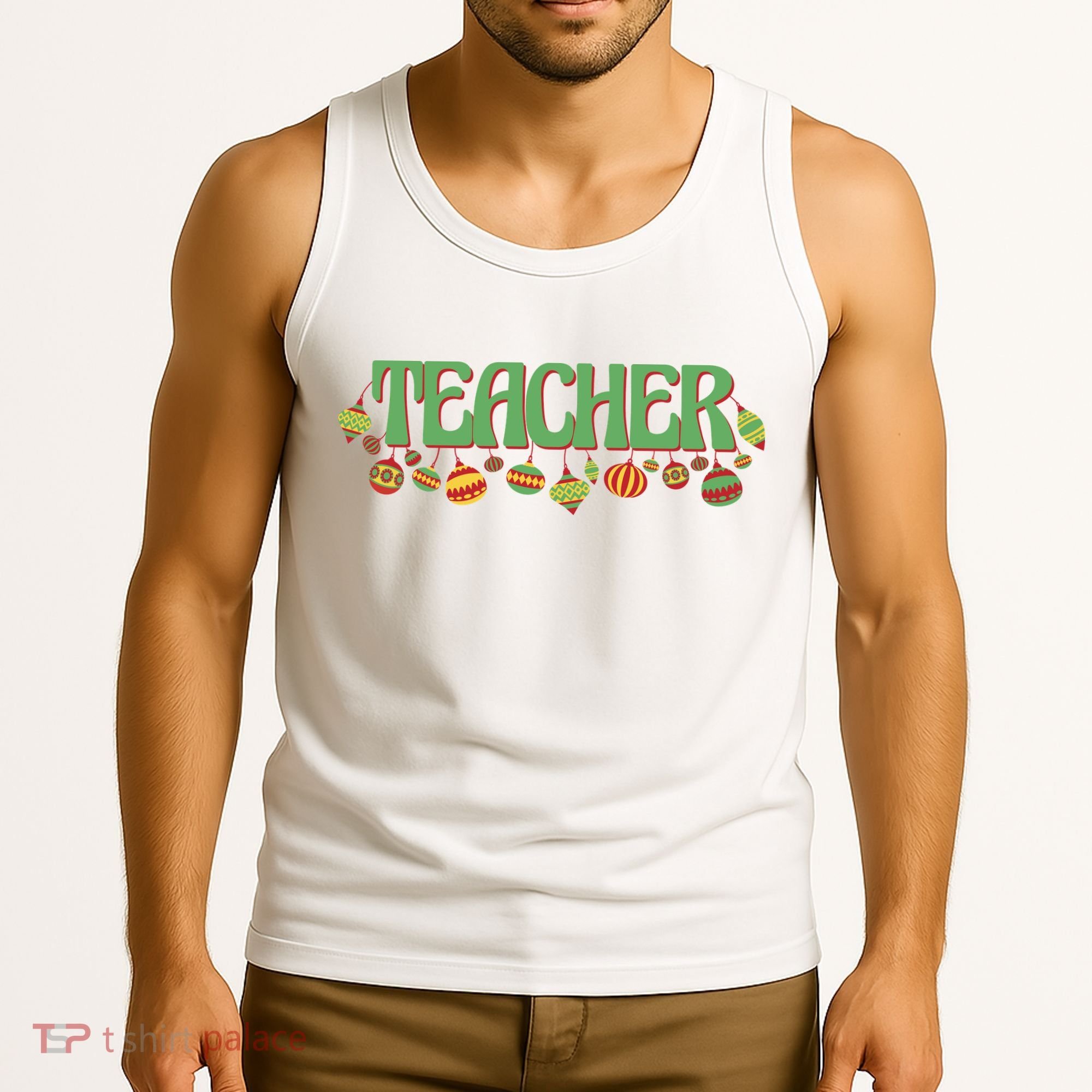 Teacher Christmas Holiday Festive Tank Top