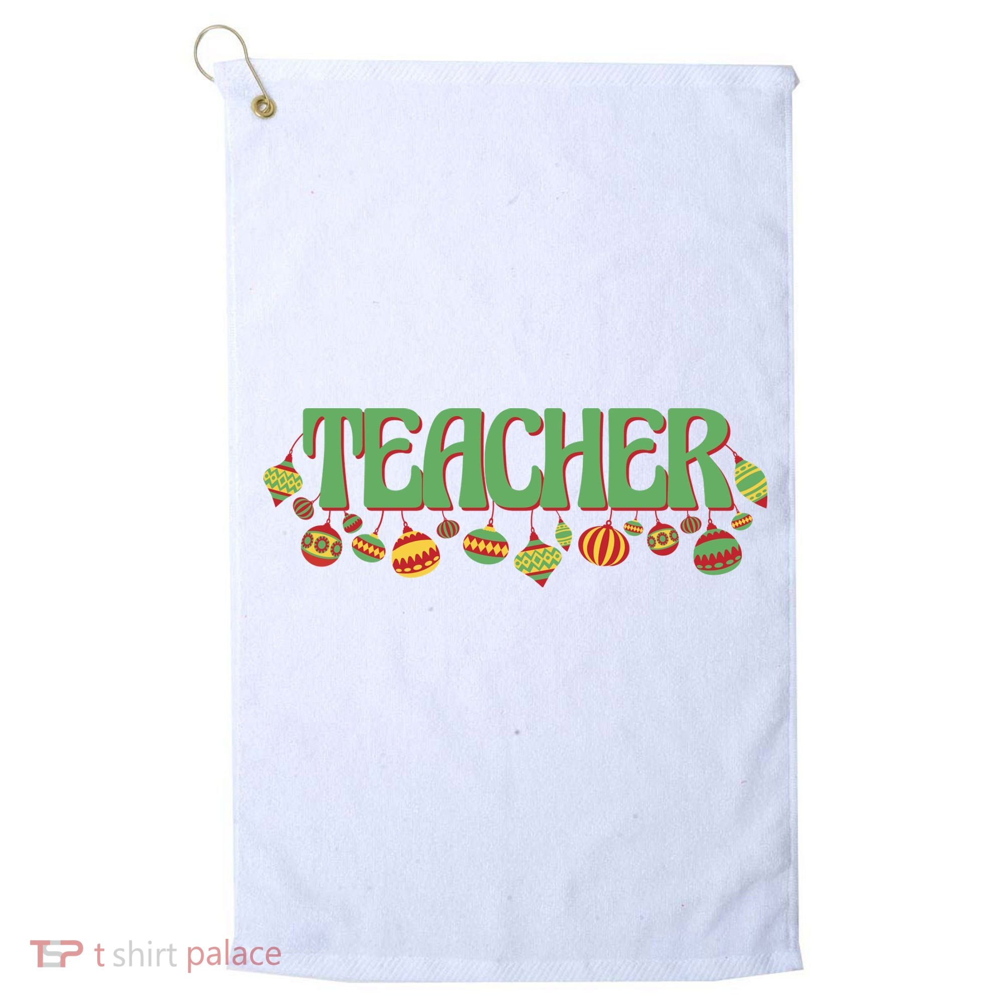 Teacher Christmas Holiday Festive Golf Towel